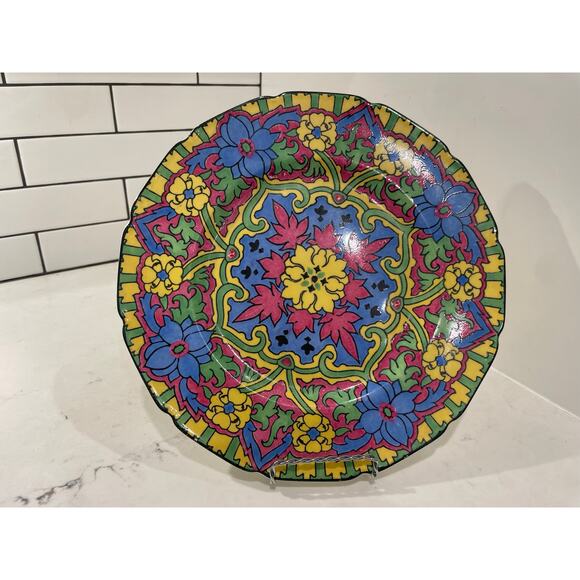 Royal Doulton Other - Vibrant Royal Doulton Geometric 'Floral Pattern K' Series Rack Plate c1929 D4864